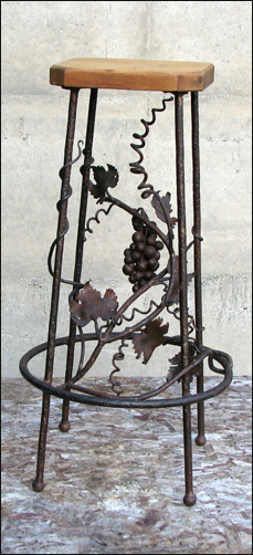 Hand Wrought Grape Vine Stool
